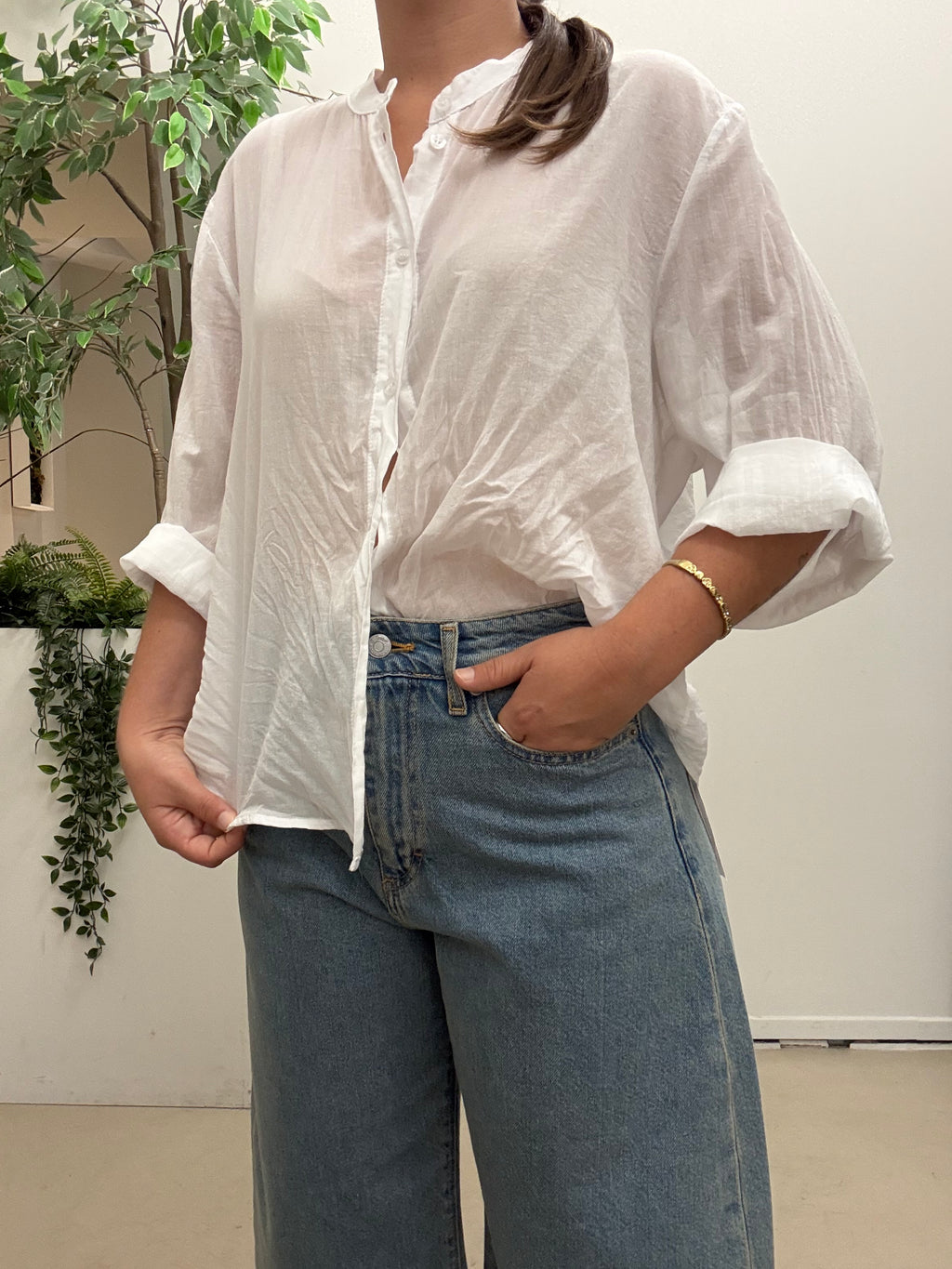 Camicia in mussola di cotone Tensione In