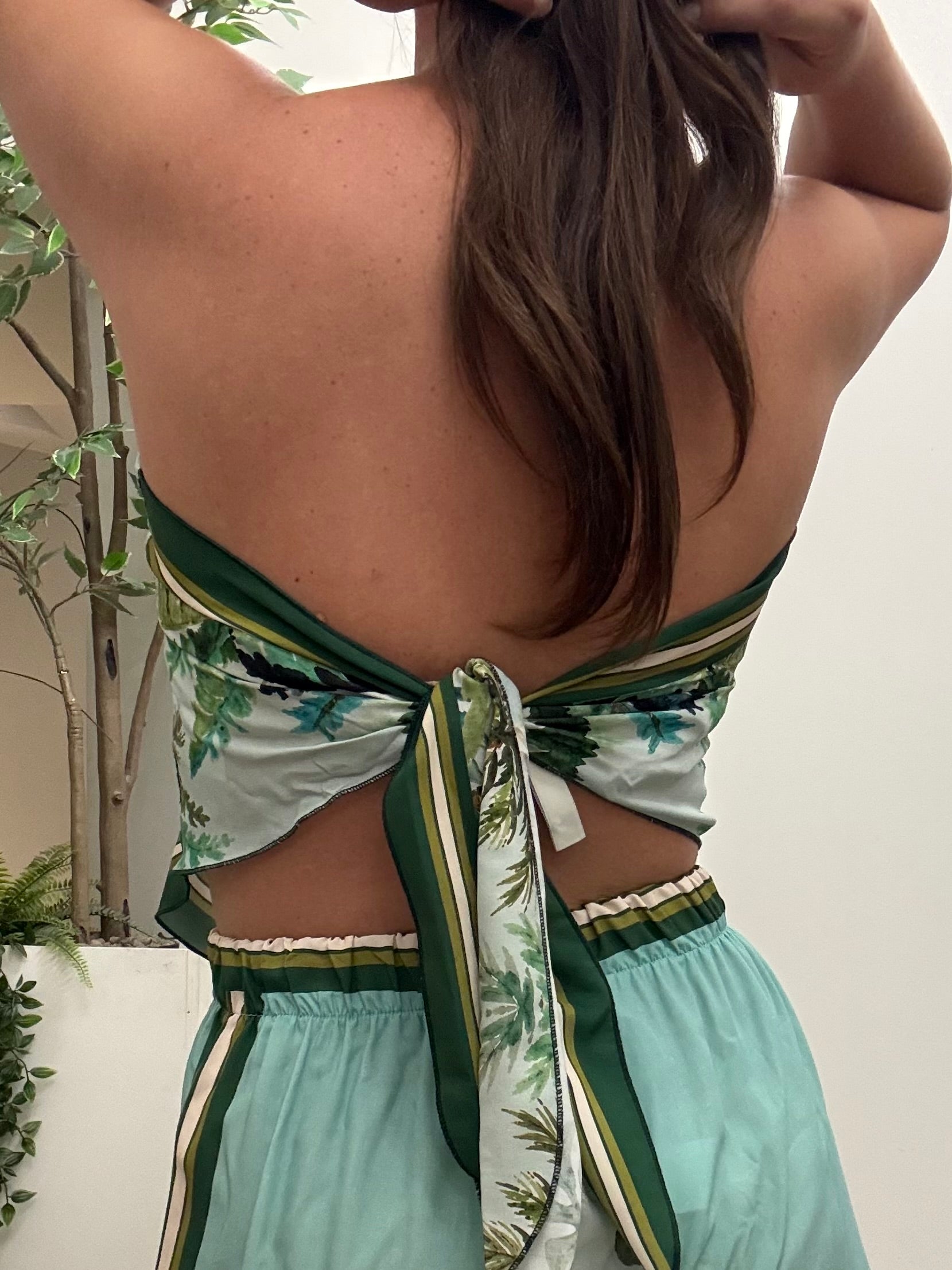 Top a fascia con punta stampa giungla 260576