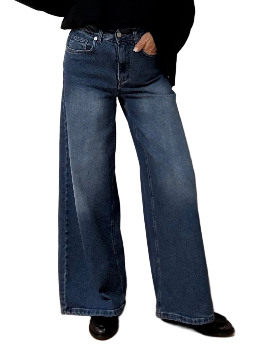 JEANS WIDE-LEG TENSIONE IN