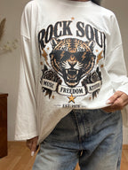 T-SHIRT STAMPA TIGRE MANICA TUBOLARE 0271