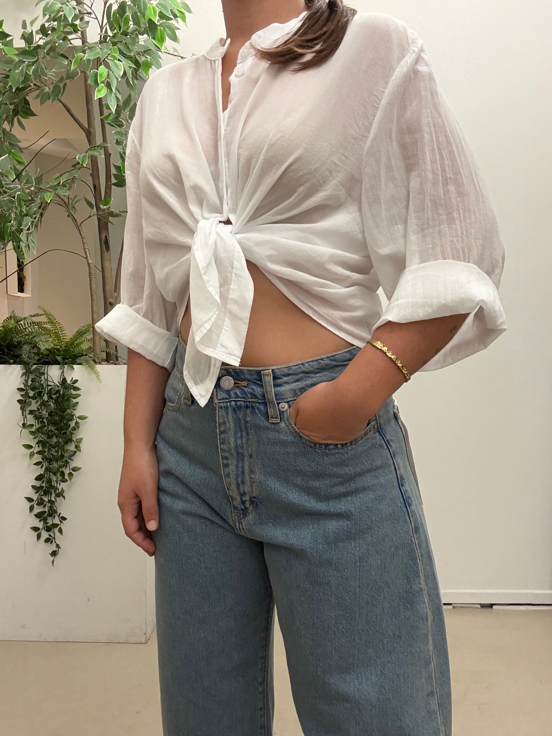 Camicia in mussola di cotone Tensione In
