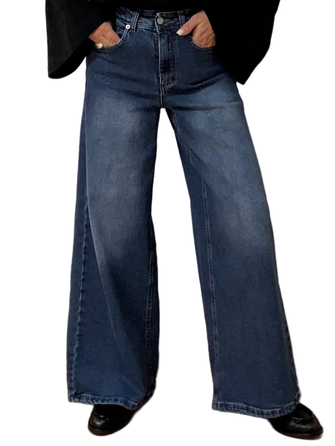 JEANS WIDE-LEG TENSIONE IN