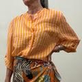Camicia a scatola rigata arancio/rosa Have One