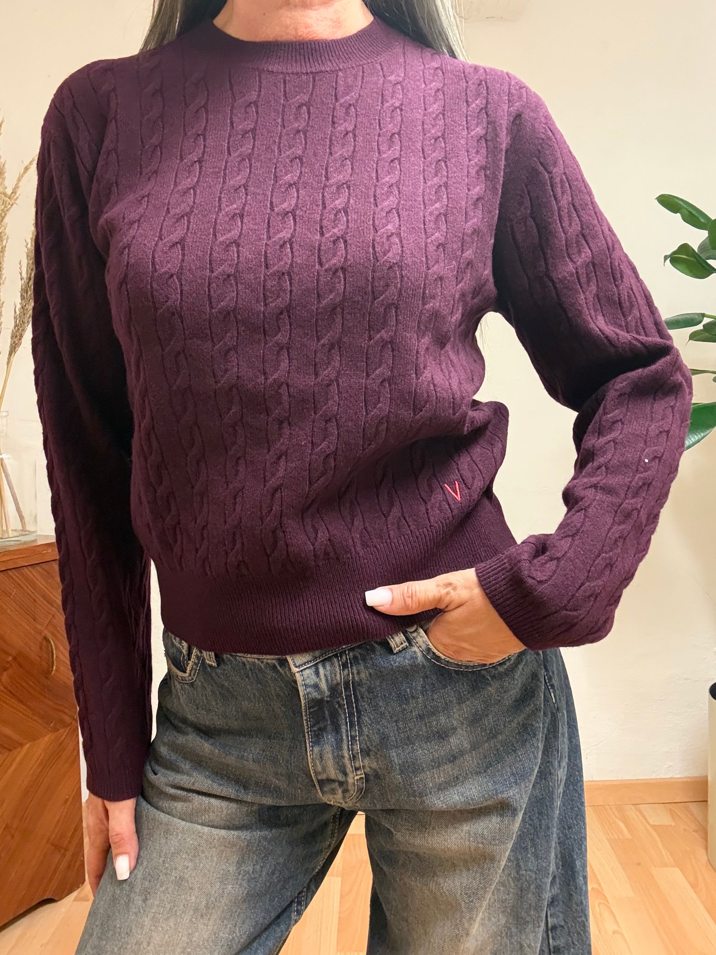 MAGLIA GIROCOLLO TRECCIA VICOLO 2068