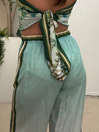 Pantalone con banda laterale e stampa giungla 260577