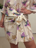 Gonna corta foulard pappagalli Q242