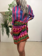 Camicia riga scatola Q422 fucsia/azzurro