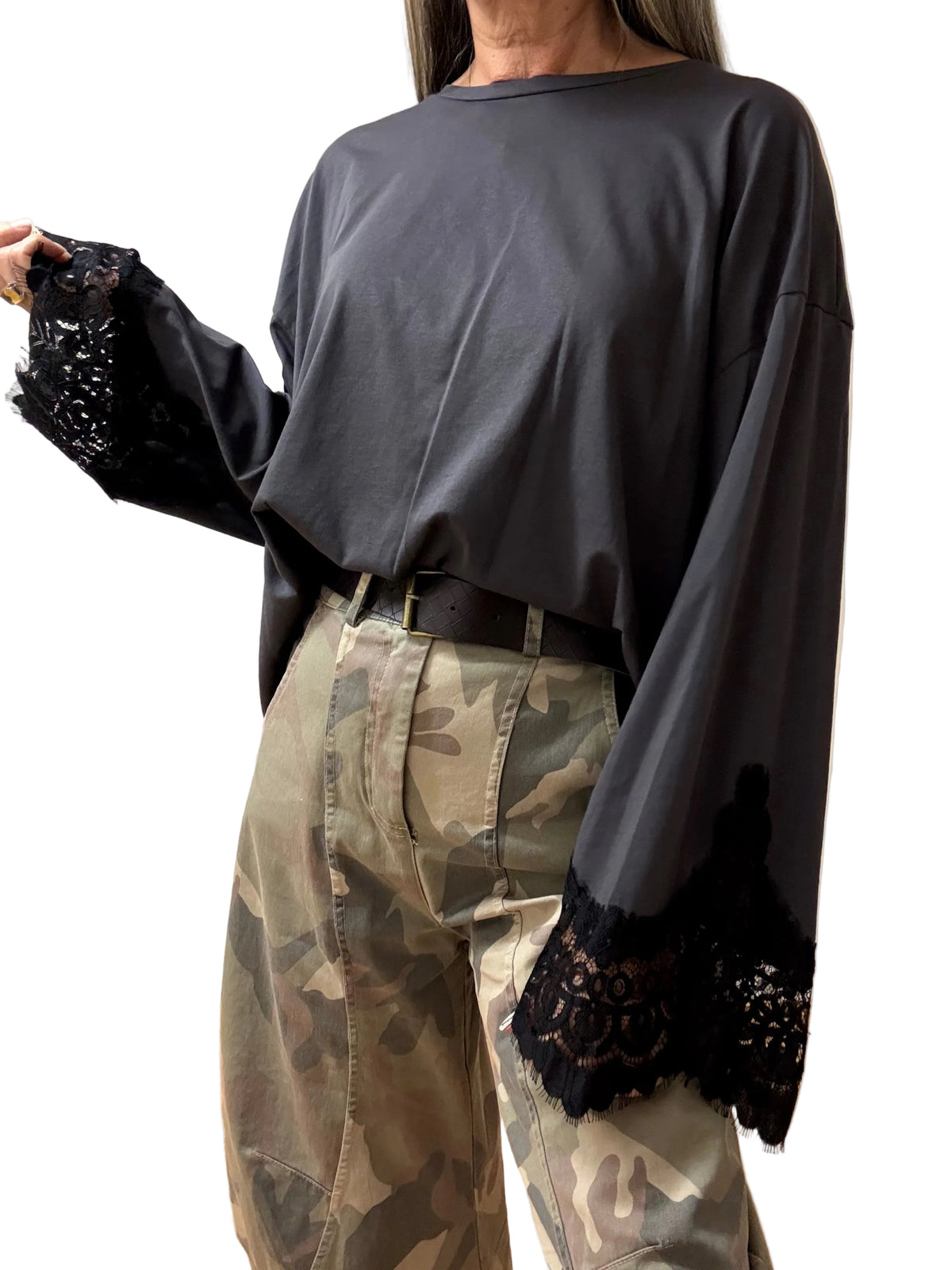 T- SHIRT MANICA IMBUTO PIZZO 0655 TENSIONE IN