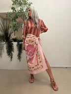 Gonna pareo lunga fantasia tigre rosa Haveone Q229