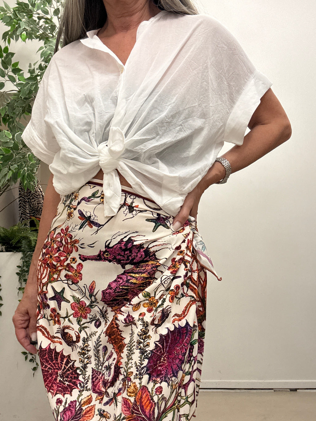 Gonna corta, foulard cavalluccio 260536
