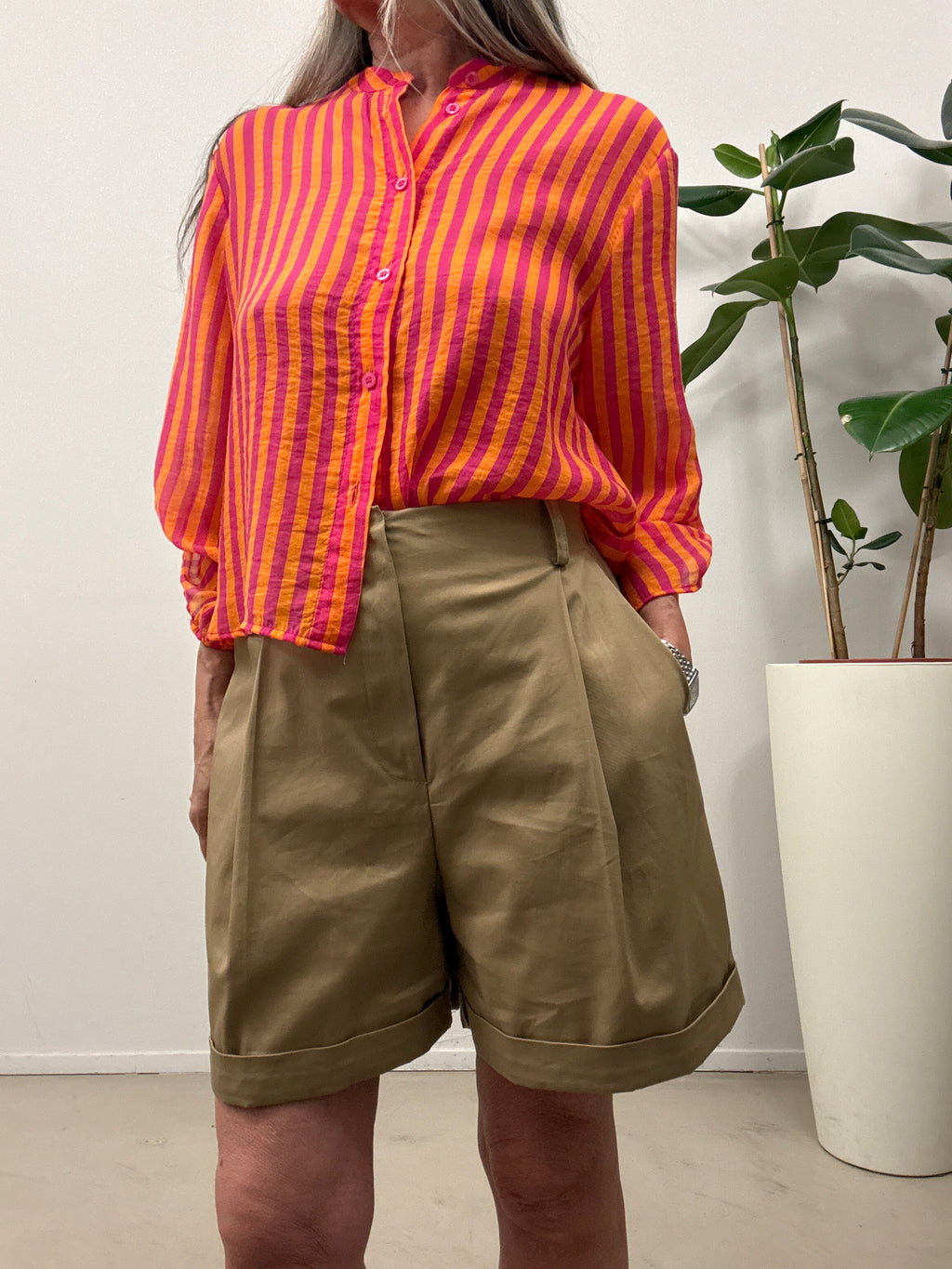 Camicia a scatola rigata