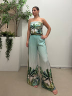 Pantalone con banda laterale e stampa giungla 260577