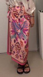 Gonna pareo lunga fantasia pappagalli fucsia Haveone Q262