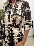 Camicia fantasia etnica nera Q462 Haveone