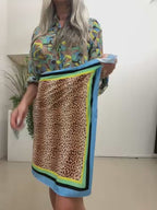 Gonna corta foulard stampa maculata Haveone Q284