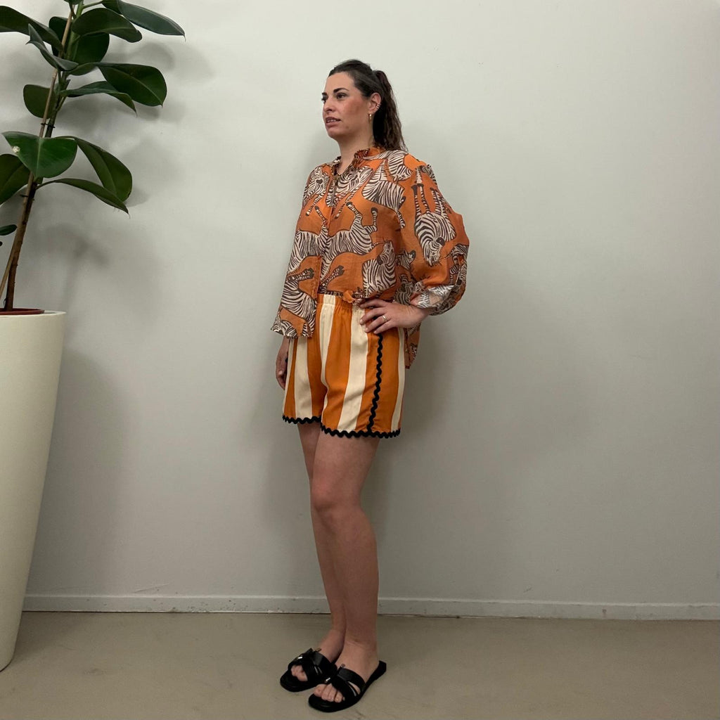 Shorts passamaneria e righe