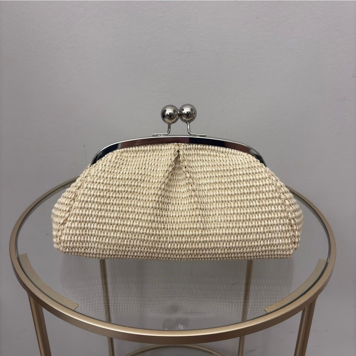 Borsa clutch raffia