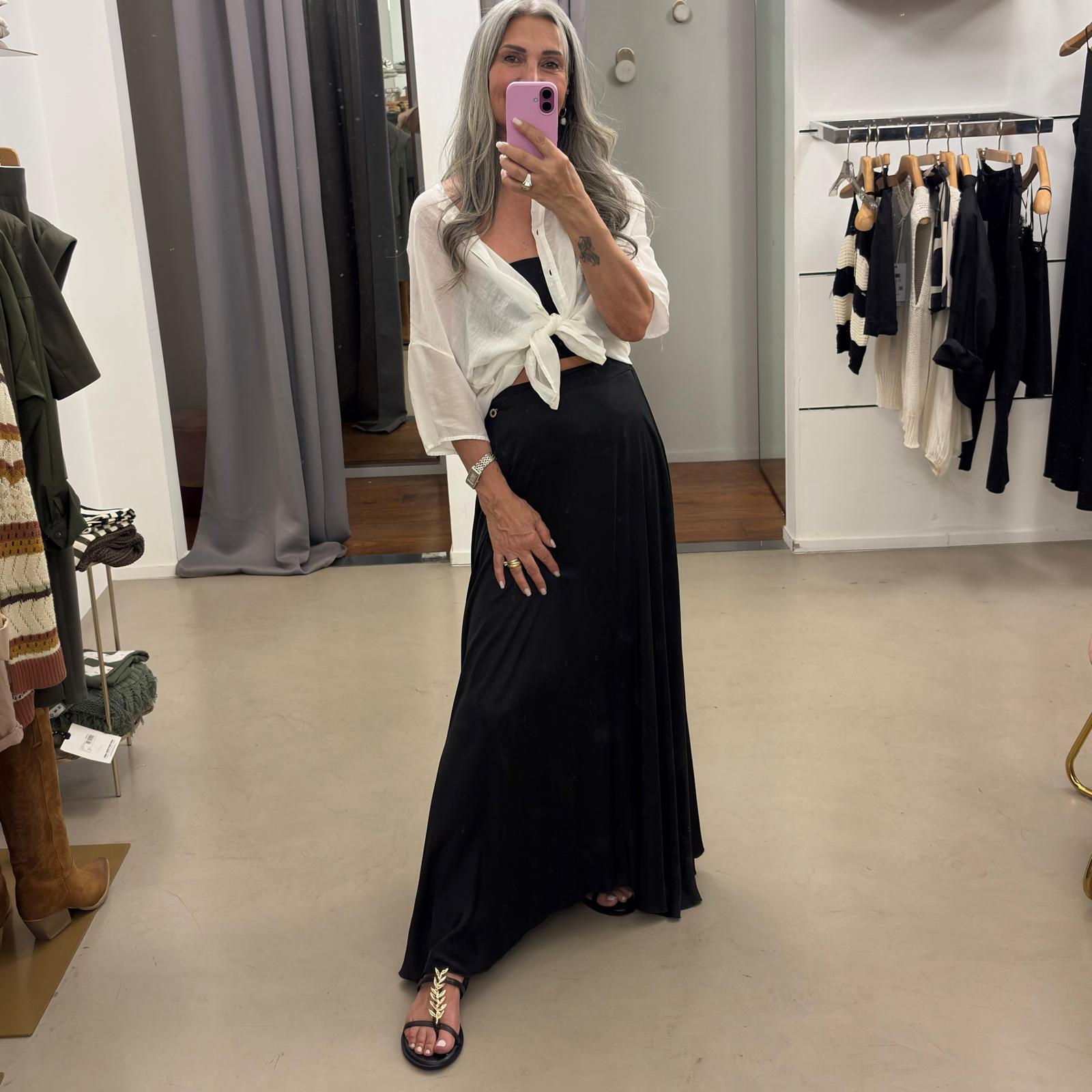 Gonna lunga in raso Eco Fashion