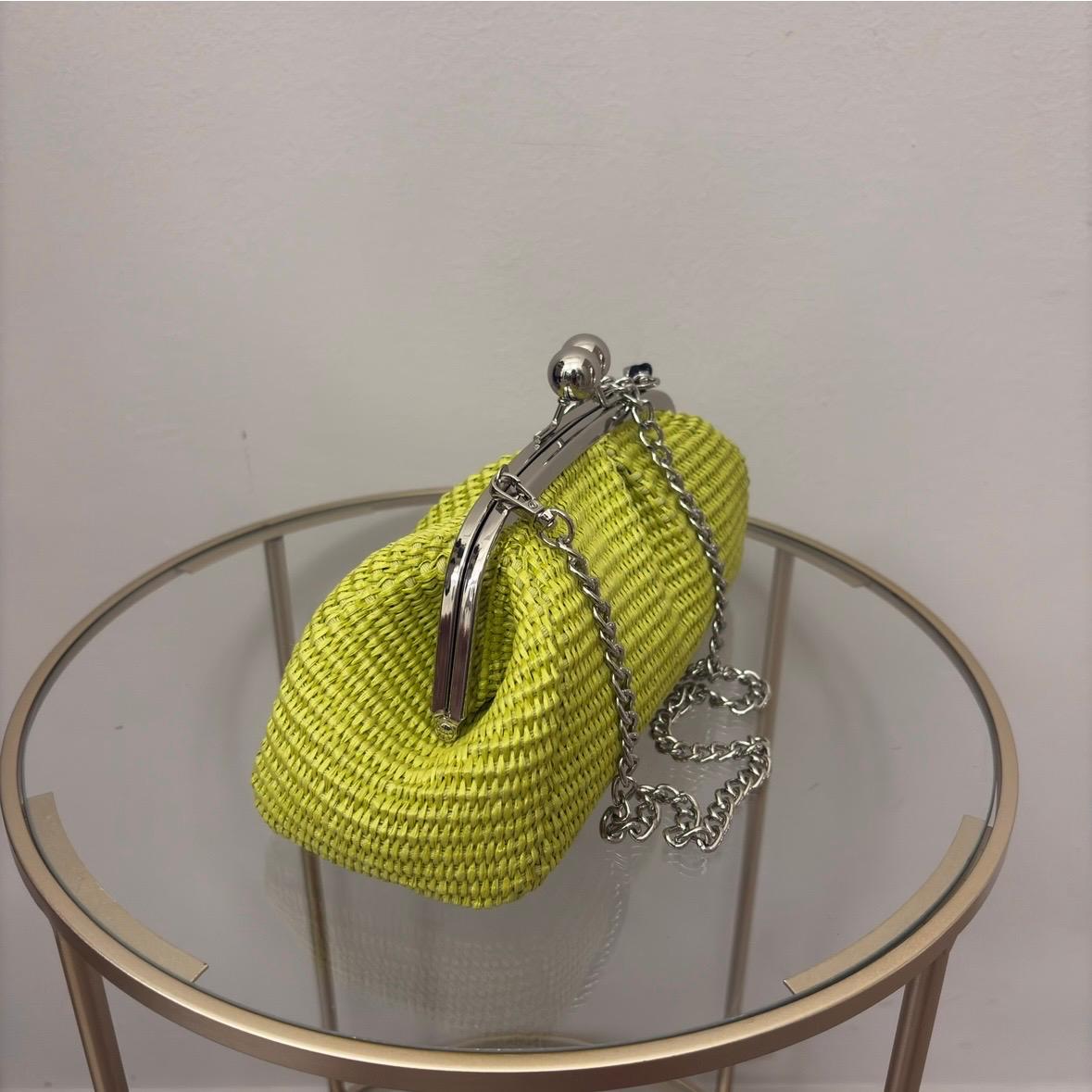 Borsa clutch raffia