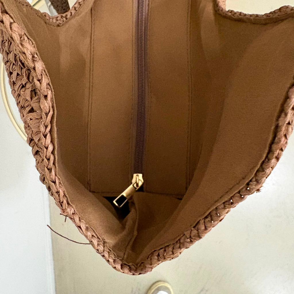 Borsa a spalla in rafia